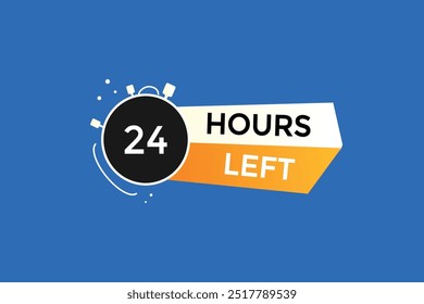 24 horas à esquerda, ícone, stile, temporizador, contagem regressiva, relógio, tempo, fundo, modelo, 24 horas à esquerda, contagem regressiva, adesivo, faixa à esquerda, negócio, venda, botão de etiqueta
