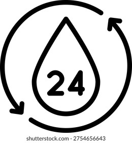 24 hours line icon illustration vector