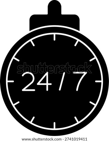 24 hours Line vector Icon Design
