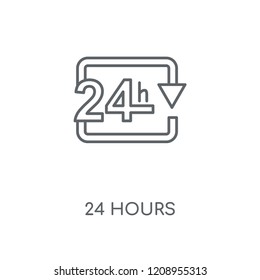 24 hours linear icon. 24 hours concept stroke symbol design. Thin graphic elements vector illustration, outline pattern on a white background, eps 10.