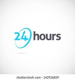 24 hours logo, icon or signboard for your business