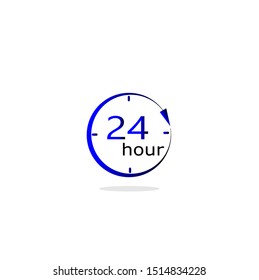 24 Hours Logo Images Design Vector