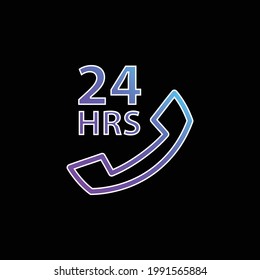 24 Hours Medical Assistance By Phone blue gradient vector icon