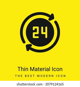 24 Hours minimal bright yellow material icon