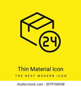 Icono mínimo de material amarillo brillante de 24 horas