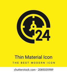 24 Hours minimal bright yellow material icon
