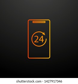24 hours of mobile banking nolan icon. Elements of mobile banking set. Simple icon for websites, web design, mobile app, info graphics