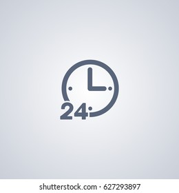 24 hours online vector icon