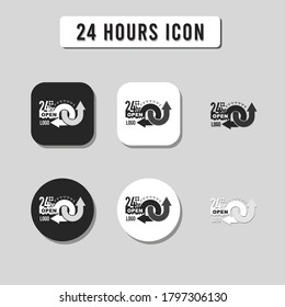24 horas Abrir diseño de iconos de servicio al cliente