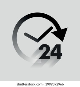 24 hours open icon vector for store,magazine