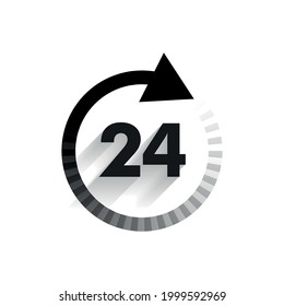 24 hours open icon vector for store,magazine