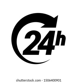 24 hours order execution or delivery service icons. Vector illustration