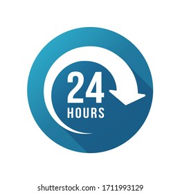 24 hours order execution or delivery service icons. Vector illustration