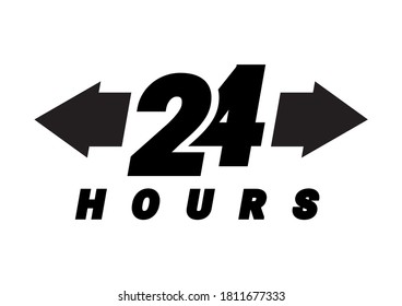24 hours order execution or delivery service icons. Vector illustration