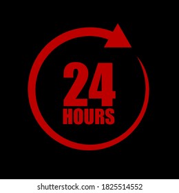 24 hours order execution or delivery service icons. Vector illustration