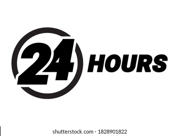 24 hours order execution or delivery service icons. Vector illustration