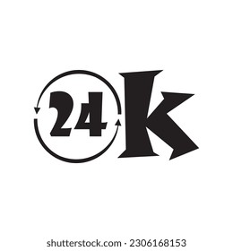 24 hours order execution or delivery service icons. Vector illustration