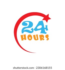 24 hours order execution or delivery service icons. Vector illustration
