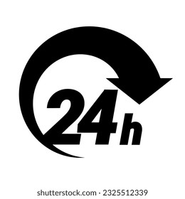Iconos de servicio de entrega o ejecución de pedidos las 24 horas. apoyo comercial. Ilustración del vector