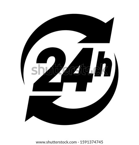 24 hours order execution or delivery service icons. Vector illustration