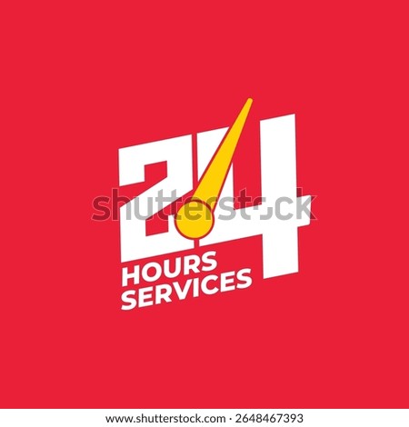 24 hours order execution or delivery service icons. Vector illustration 