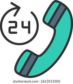 24 Hours Outline Filled Style Icon
