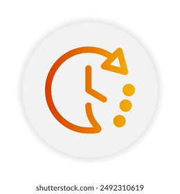 Icono de contorno de 24 horas. con color degradado adecuado para iconos de símbolos de comercio electrónico, negocios e interfaz