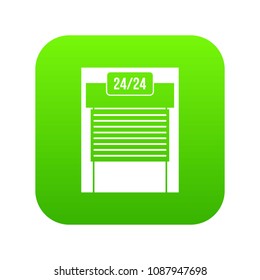 24 hours parking icon digital green for any design isolated on white vector illustration