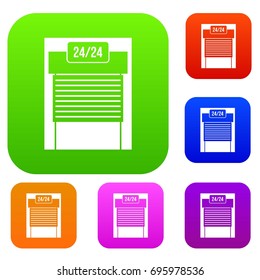 24 hours parking set icon in different colors isolated vector illustration. Premium collection
