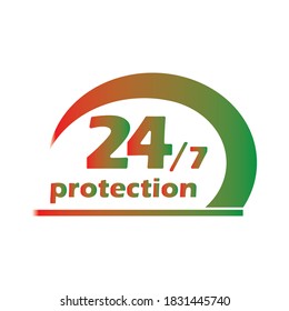  24 hours protection vector design