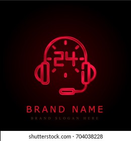24 hours red chromium metallic logo