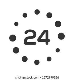 24 hours service availability icon
