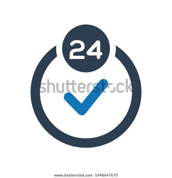 24 Hours Service Availability Icon Stock Vector (Royalty ...