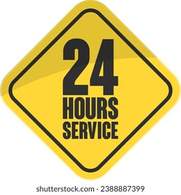 24 Hours Service Badge Icon