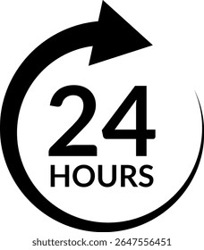 24 Hours service badge vector illustration