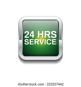 24 Hours Service Blue Vector Icon Button