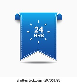 24 Hours Service Blue Vector Icon Design