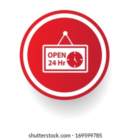 24 hours service button, vector