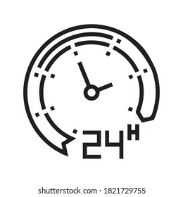 24 hours service clock Icon