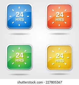 24 Hours Service Colorful Vector Icon Design