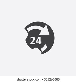 24 hours service cut identity template icon design element