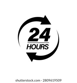 24 Hours service everyday badge template, 24hours icon sign and symbol vector design