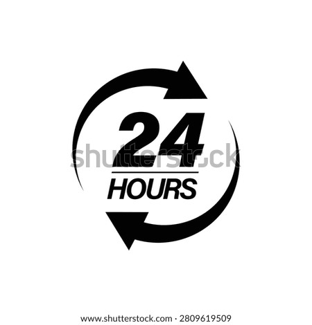 24 Hours service everyday badge template, 24hours icon sign and symbol vector design