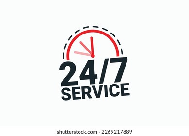 24 hours service everyday banner vector design