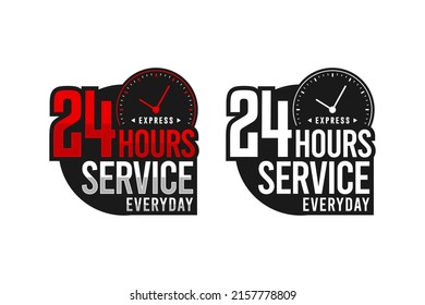 24 Hours service everyday express design premium logo