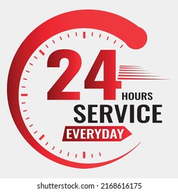 24 HOURS SERVICE EVERYDAY FLAT  DESIGN FOR SALE PROMOTION