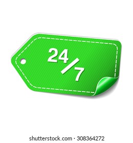 24 Hours Service Green Vector Icon Design