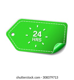 24 Hours Service Green Vector Icon Design
