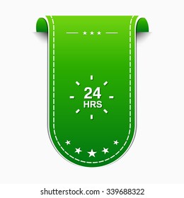 24 Hours Service Green Vector Icon Design