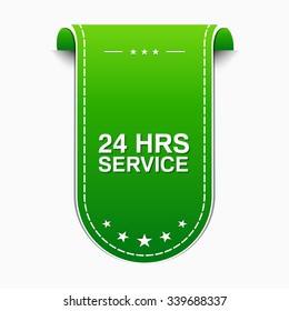 24 Hours Service Green Vector Icon Design